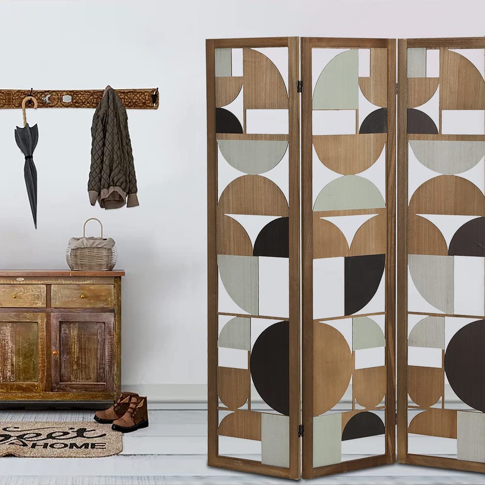 Buy Bamboo Room Divider, Private Folding Room Partition Screen with TwoWay Hinge