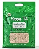 Plant-Based Bamboo Fiber Cat Litter, Green & Eco Friendly, Flushable & Resealable, Instant Clumping, Dust Free, Odor Control, 5.3Pounds, Unscented