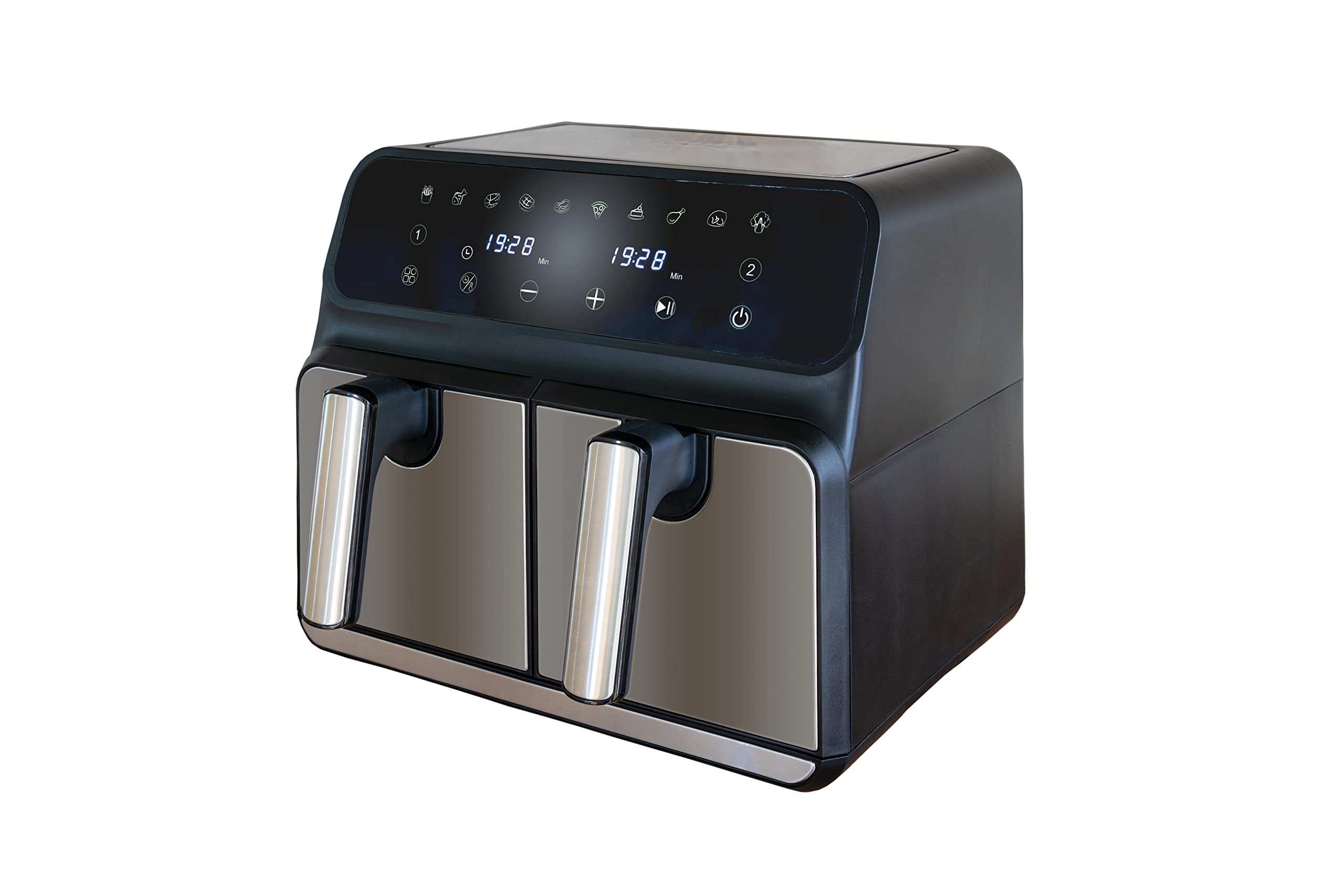 Friteuse sans huile Unold TWIN ZONE double bac 8l 1700w noir et inox pour cuisine saine