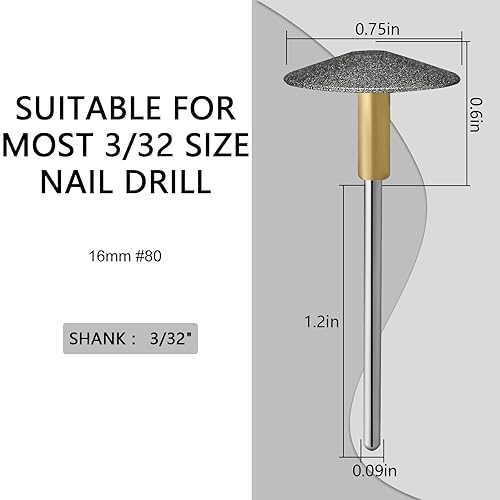 Miniatura 2 de Broca de pedicura, broca de carburo de diamante para uñas, acero inoxidable, profesional, pedicura, callos de pie, lijado, brocas de pulido para