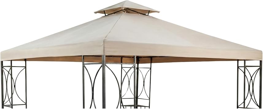 Garden Winds Reinforced RipLock 350 Replacement Canopy Top Cover Compatible with Crescent 10 x 10 Gazebo Model TJSG081 - Beige