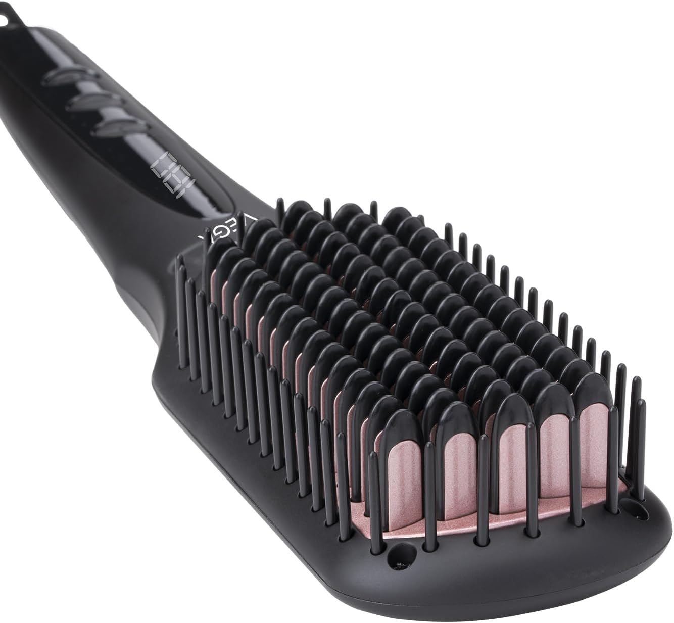 Vega Hair Straightener Brush with Ionic & Thermoprotect Technology and 16 Temperature Settings, VHSB-04, (NEW IMPROVED Model) Black - Version May Vary