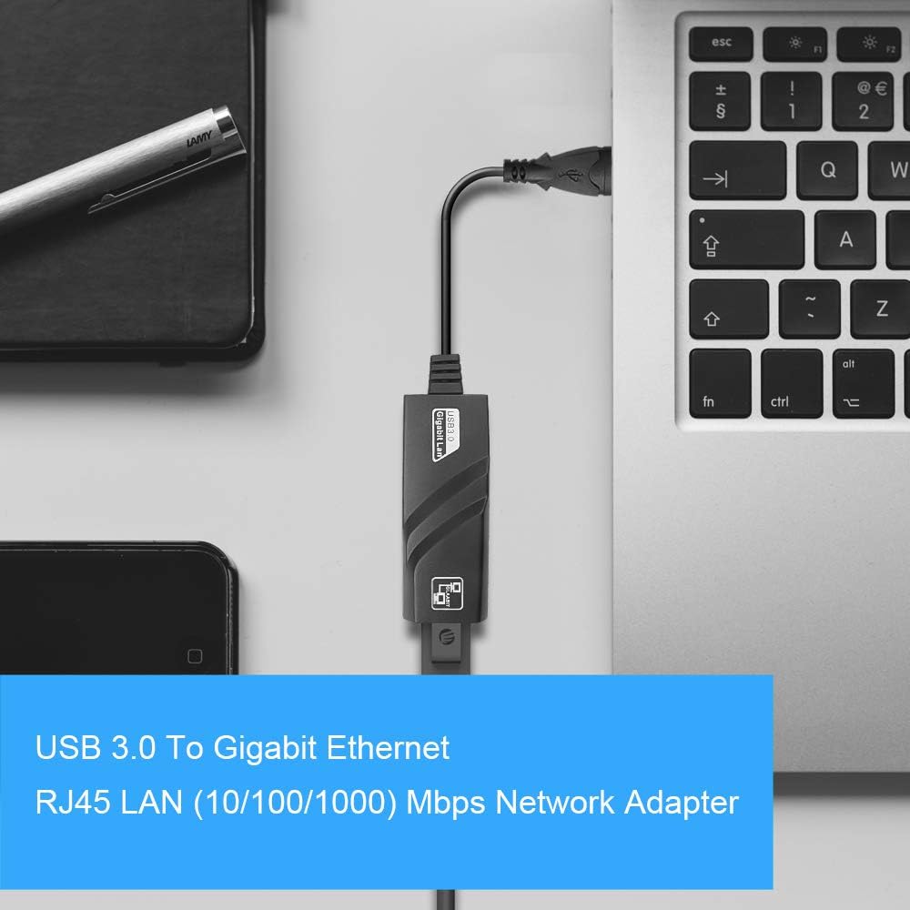 Adaptador de Rede USB 3.0 P/ RJ45 Lan Ethernet Gigabit Placa de Rede Externa 10/100/1000mbps