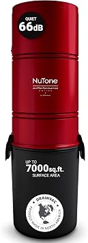 Drainvac Broan-nutone 650 Air watts Residential Central Vacuum System - Advanced HEPA Filtration with 99.97% dust and microparticle Capture, Anti-Vibration, Powerful Suction