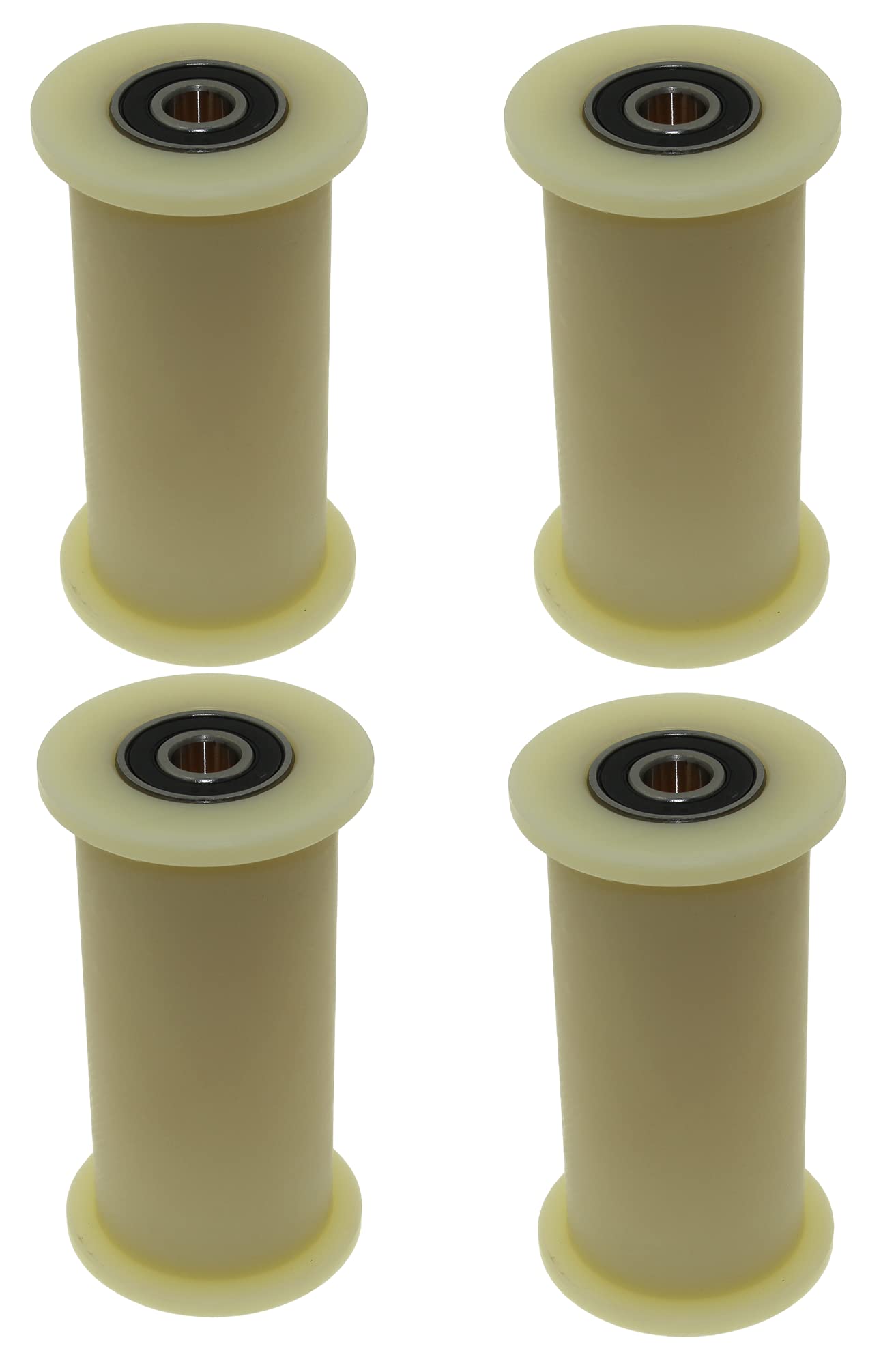 4 tendicinghia in nylon da 60 mm, Ø 100 mm, incavo da 12 mm, cuscinetti, 200 kg di portata (60 x 100 x 12 mm)