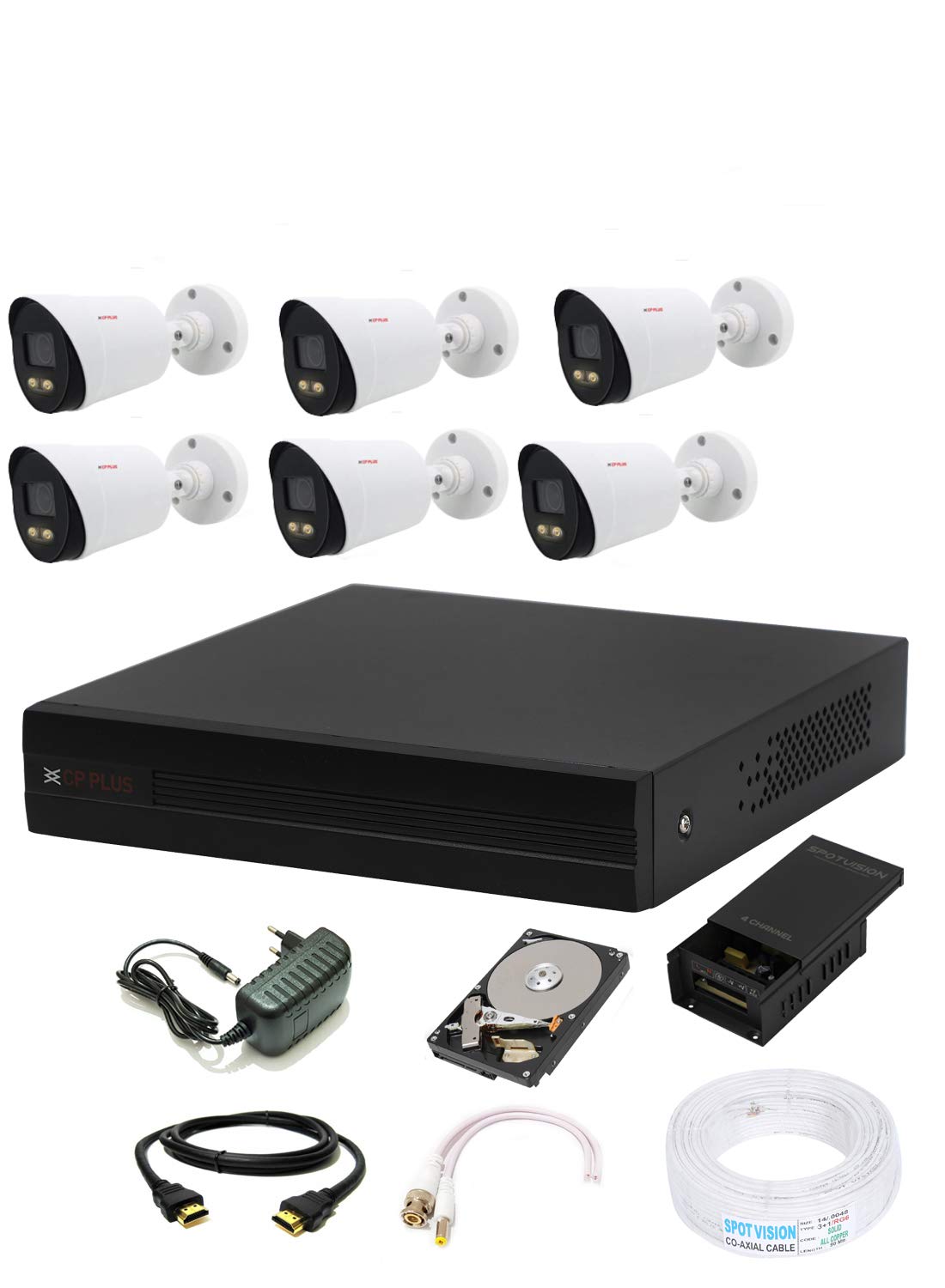 CP PLUS 8 Channal HD DVR 1080p 1Pcs,Colorful View in Nightvision Outdoor Camera 2.4 MP 6Pcs,Hard Disk,-image-23