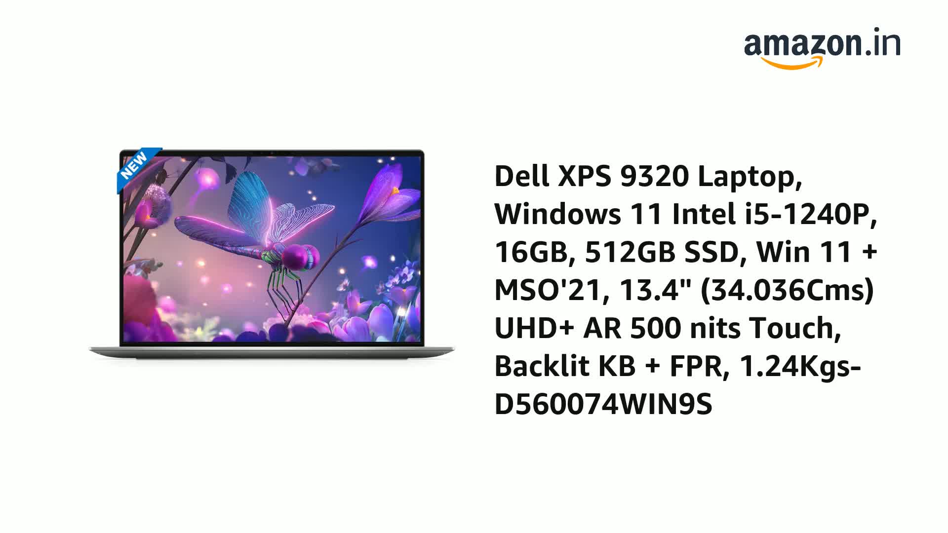 新品i5 13400/16G/SSD500G/RX6500/Office2021 Dell XPS 9320 Laptop, Intel Core i5-1240P, 16GB, 512GB SSD