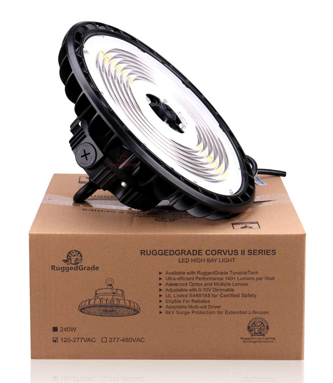 RuggedGrade Corvus II Series 240W LED High Bay UFO | 35,000-227416