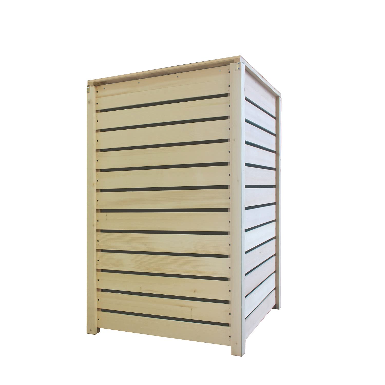 Mülltonnenverkleidung Holz 120L - 240L Natur mit Rückwand vormontiert Müllcontainer Mülltonnenschrank Mülltonne Mod.Hamburg (1 Tonne)