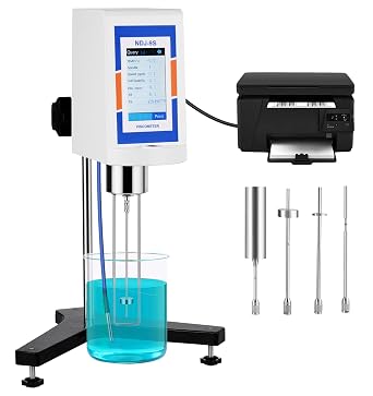 Digital Rotary Viscometer 10-6,000,000mPa.s Touch Screen Viscosity Meter 1% Accuracy Lab Viscometers with Data Output and Temperature Probe 110-240V NDJ-9T 10-6,000,000mPa.S