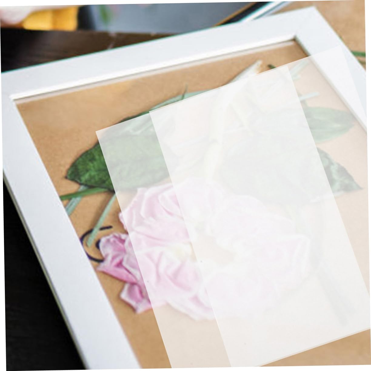 CORHAD 60pcs Flower Pressing Paper Tissue Paper Floral Embossed Backing for DIY Dried Flowers