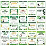EYxsaxenk Soccer Achievement Award Certificates - 60Pcs End of Season Soccer Team Sport Game Ceremony Award Paper Achievement Certificate for Kids School Student Reward Teacher Class Motivation Supply