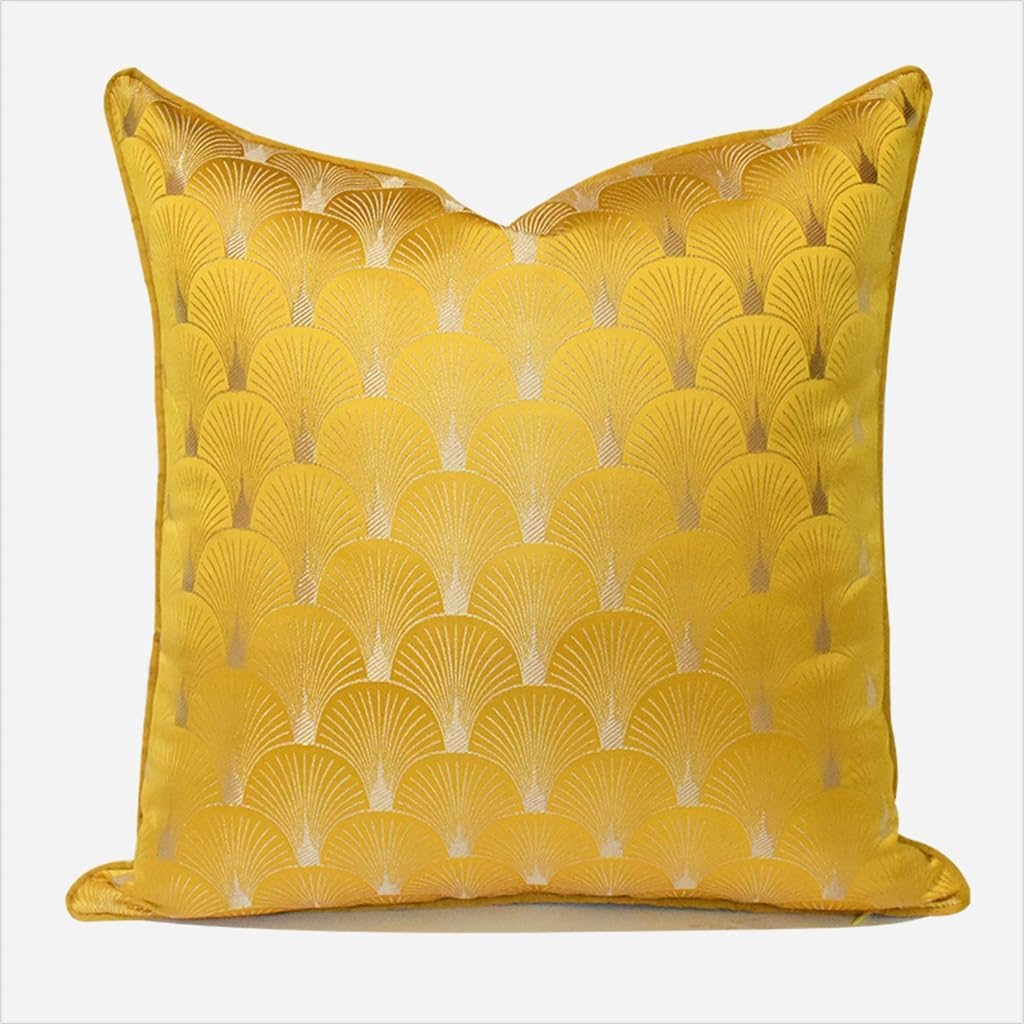 HBJWOV Yellow ometric Fan Pattern Chinese Sofa Chair Cushion Cover Living Room Hotel Throw Pillow Without Core