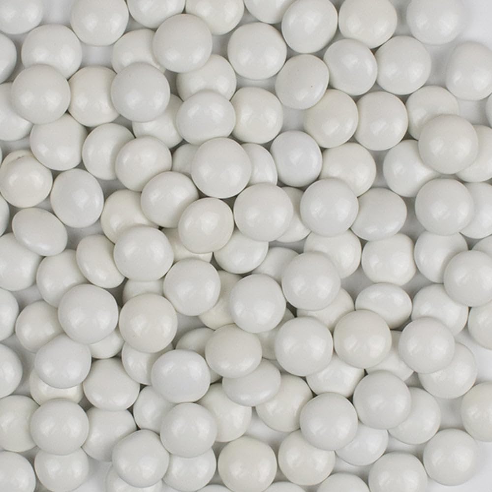 530 ct White Bulk Chocolate Coated Gems - Candy Shell Treats For Parties, Gifting, Baking, Dessert Toppings, Candy Buffets And Everyday Snacking (20oz