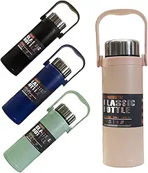 Garrafa Térmica Inox 304 Portátil para Água e Bebidas - Isolamento Térmico - Ideal para Academia e Escola - Mantém Quente ou Gelado - Alça de Transporte
