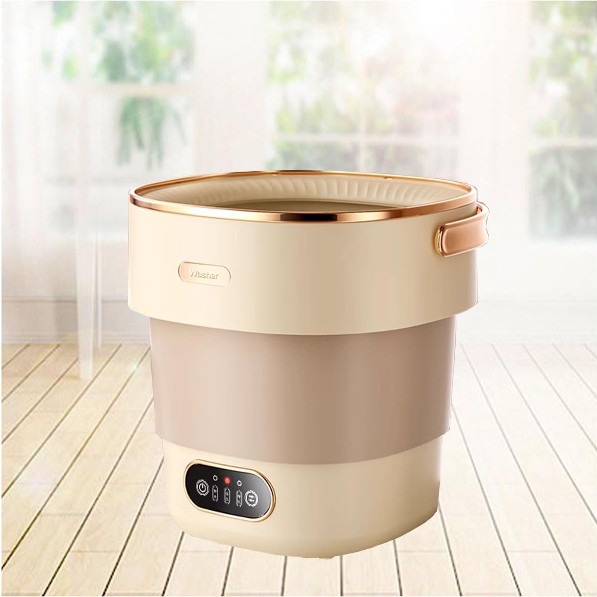 18.5L Portable Washing Machine 2 In 1 Foldable Washing Machine Convenience And Efficiency 12.6 * 12.2 * 13.4in Small Washer For Home Travel & Tiny Spaces(Khaki)