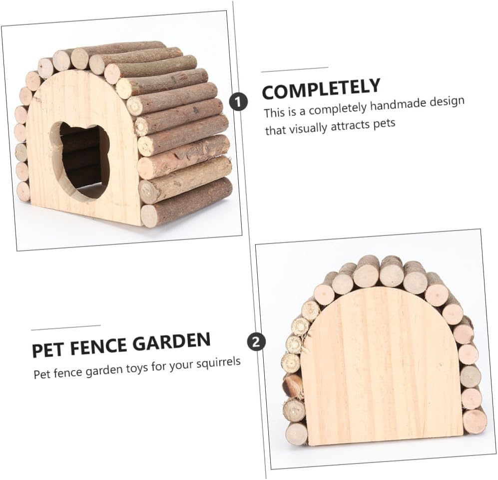 KESYOO 6-Piece Wooden Hamster Toy Set Chew Grinding Teeth Toy Playhouse and Fence for PET Entertainment for Small Animals