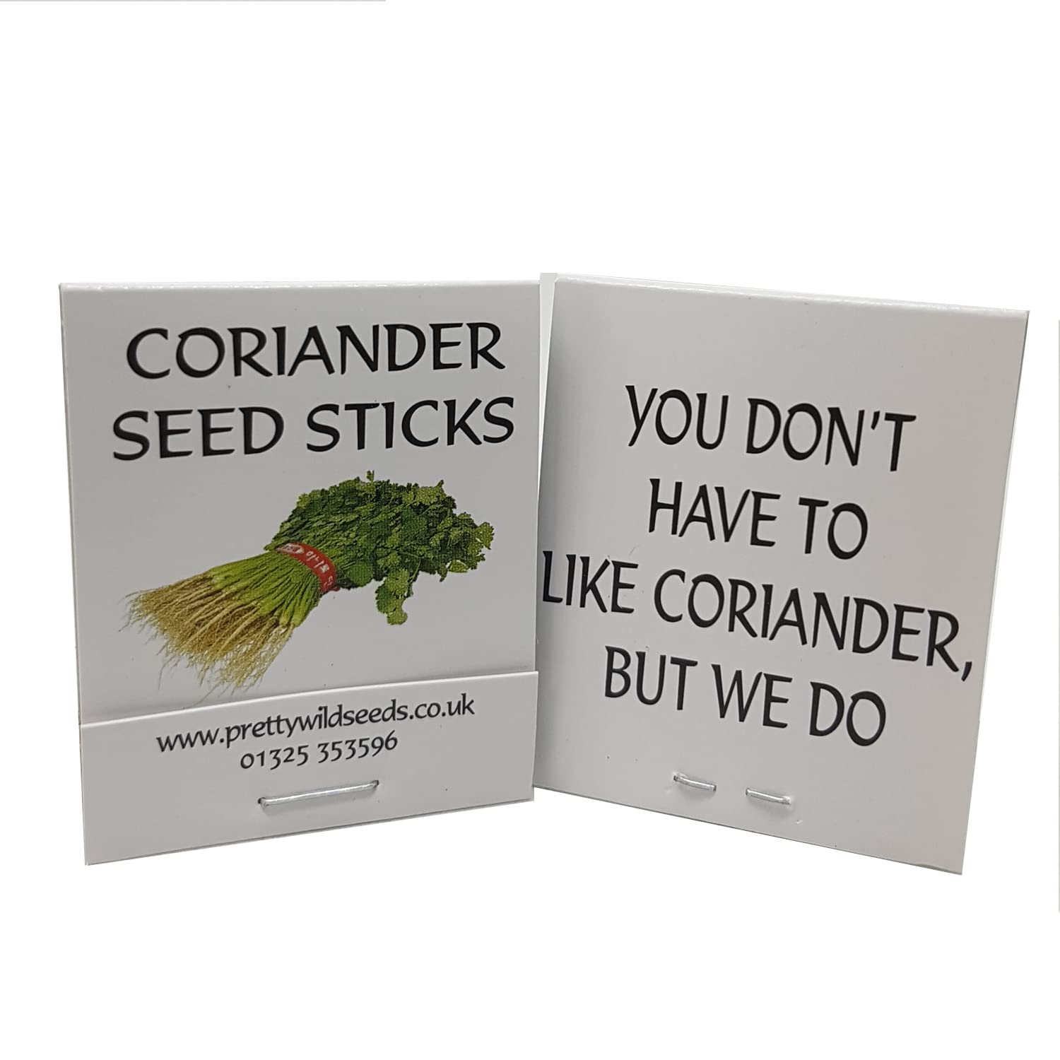 Herbs Seed Sticks Matchstick Packets Made with Real Herb Seeds Birthday Party Bag Fillers Promotional Items Giveaways (Coriander, 100 Packets)