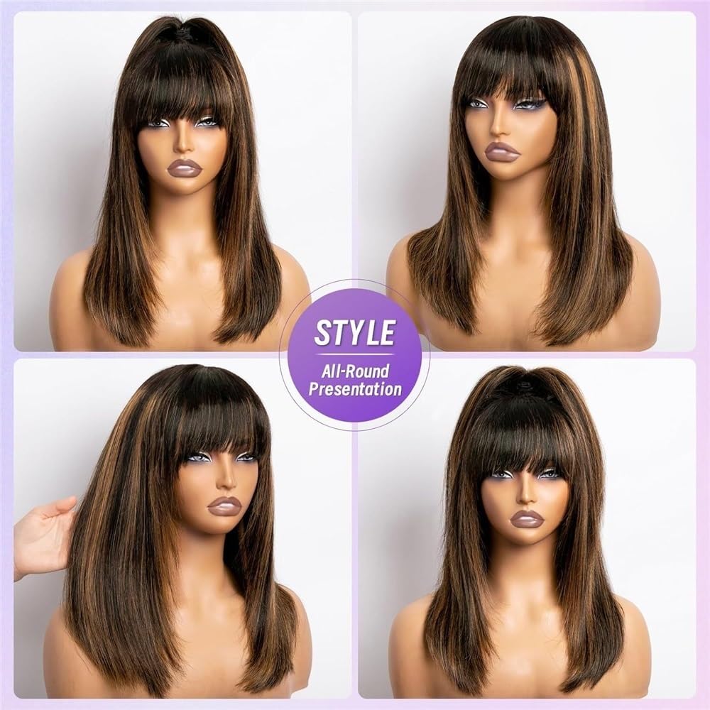 Warstwowe Highlight 1b/30 Bezglueless Bob Wig z grzywką do noszenia na co dzień, 3 x 1 cali koronkowe igi, ludzkie włosy 180, gęstość, dla czarnych kobiet