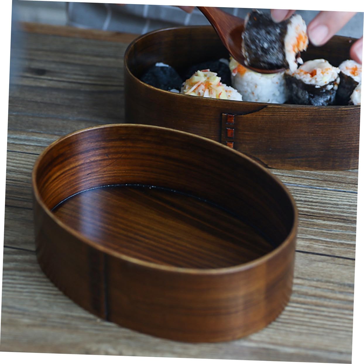 VOSAREA Boîte Bento Japonaise Double Conteneur Repas Portable pour Étudiants et Bureau Boîte Lunch et Pratique pour Randonnée et Pique