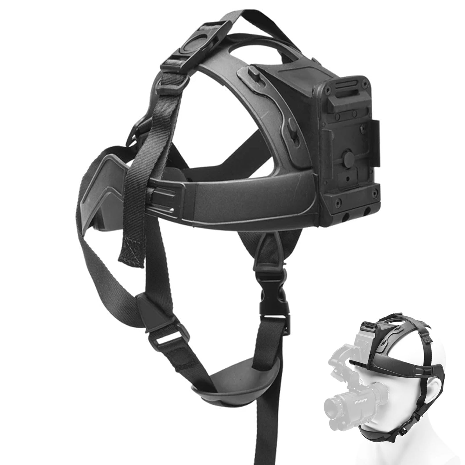 Generico Elmetti Morbidi Tattici, Cinturino per Visione Notturna con Supporto NVG, | regolabile con cappuccio di montaggio NVG per visori notturni, imbracatura per testa compatibile con NVG10/NVG30/G1/PVS 14