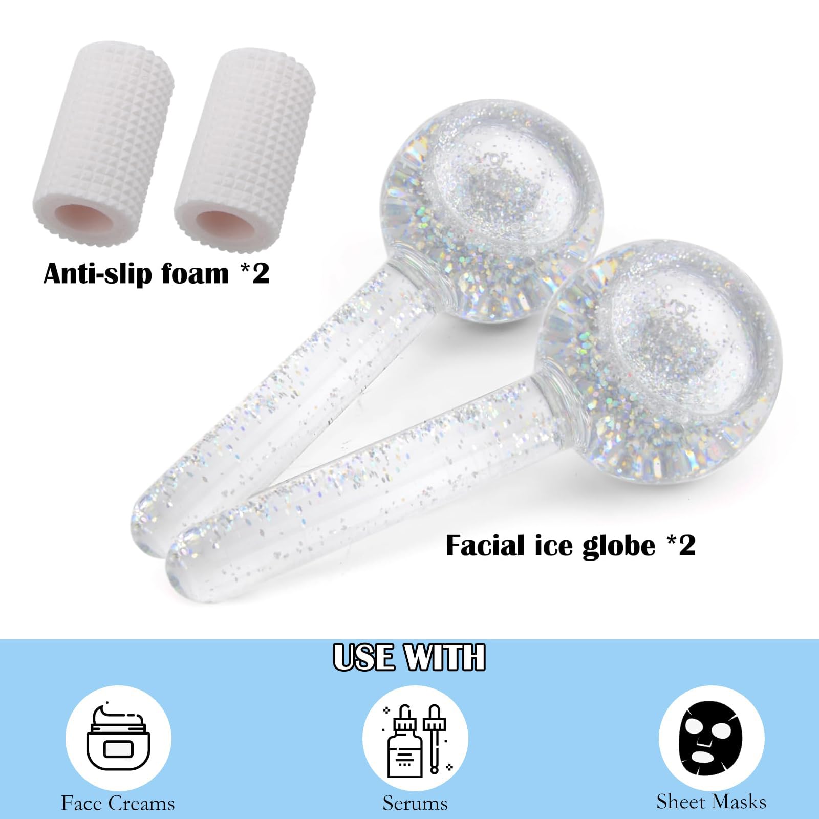 2pcs Ice Globes for Facials Ice Roller Mold Set for Eyes and Face Ice Balls for Face Facial Ice Globes Mold - Image 4
