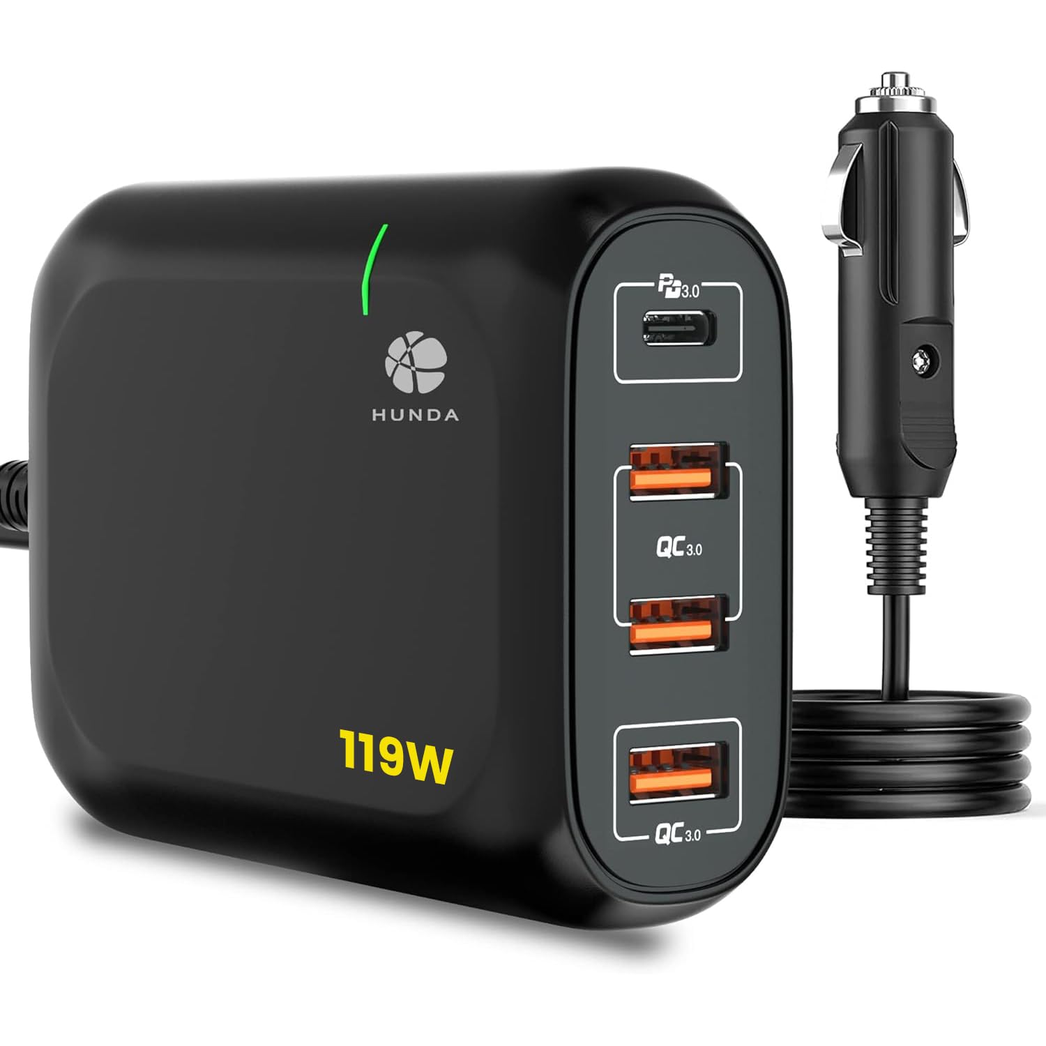 Chargeur Allume Cigare Ultra Rapide Double 60W avec Câble USB C à, adaptateur vo