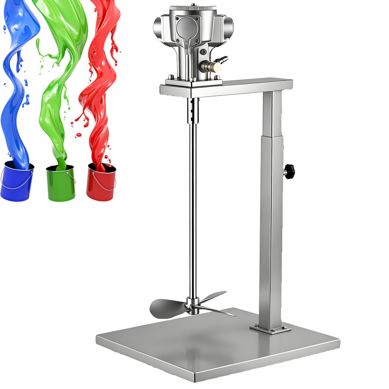 WDDBFL 5 Gallon Pneumatic Automatic Paint Mixer, 1/8HP Tank Barrel Mixing Stirrer Machine, 50-2800RPM, with Height Adjustable Stand Automatic Stirring Tool for Ink Coati