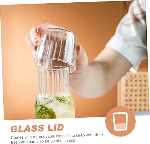 Miniatura 9 de Angoily Contenedor de almacenamiento de agua de vidrio de grano vertical de gran capacidad para el hogar para jugos té y bebidas frías vidrio de