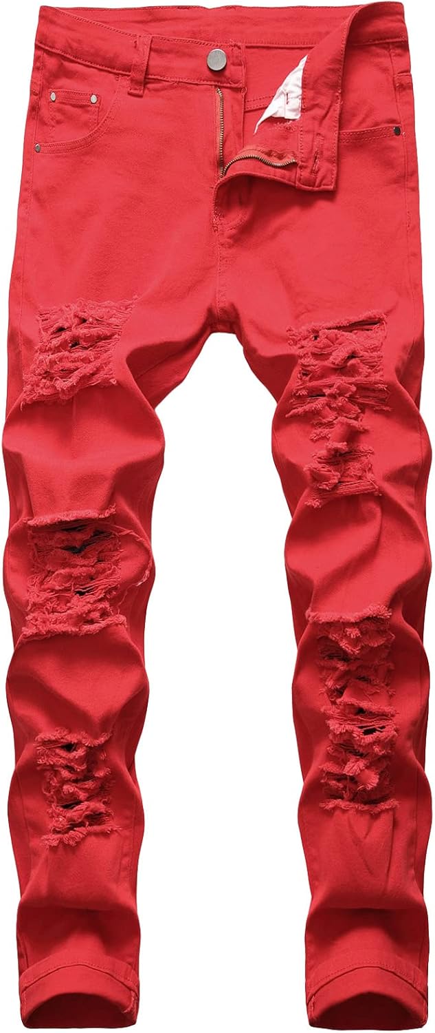 Men Ripped Distressed Destroyed Jeans Casual Vintage Iceland Ubuy