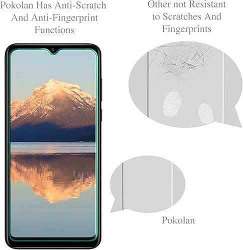 Miniatura 6 de Pokolan Paquete de 3 Protector de pantalla para Motorola Moto G Pure (6.5 pulgadas), vidrio templado, sin burbujas, antiarañazos, antihuellas, fácil