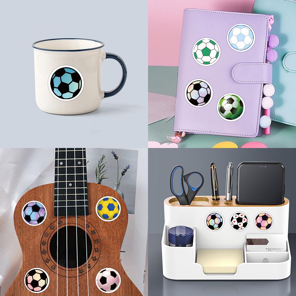 Soccer Stickers for Laptop (50 PCS),Gift for Children Teens Adults Girl Boys,Waterproof Stickers for Water Bottle,Football Vinyl Stickers for Scrapbook,Skateboard,Bike,Phone,Dairy - Image 4