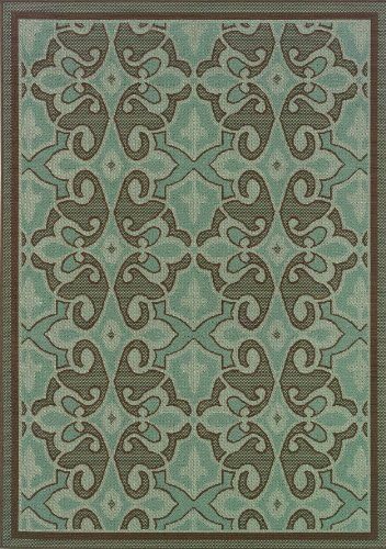 Granville Rugs Monterey Indoor/Outdoor Area Rug, Blue/Brown, 3' 7 x 5' 6""