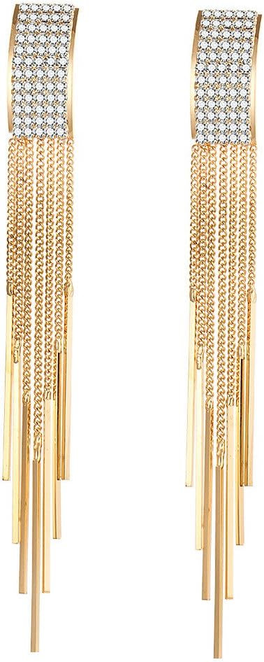 Italian Designer Collection Gold Plated Drop Earrings for Women (Golden)(9751er)