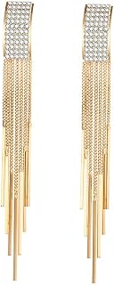 Shining Diva Fashion Latest Stylish Italian Designer Gold and Silver Plated Tassel Earrings for Women Price In India
