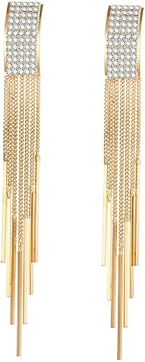 Shining Diva Fashion Latest Stylish Italian Designer Gold and Silver Plated Tassel Earrings for Women