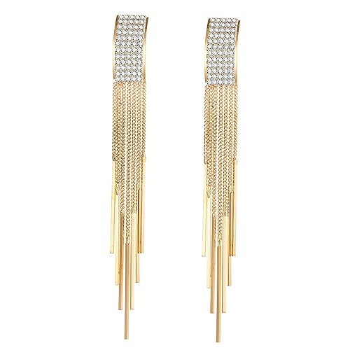 Shining Diva Fashion Italian Designer Collection Gold Plated Drop Earrings for Women (Golden)(9751er)