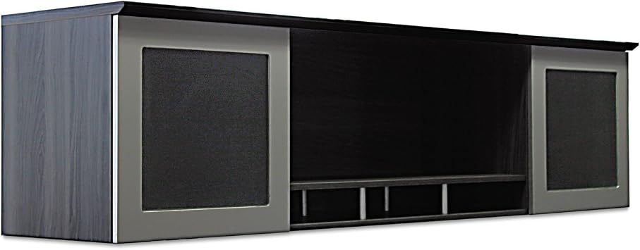 Safco Mayline MNH72LGS Medina Hutch Cabinet with Glass Doors، 72 "W، Gray Steel Laminate