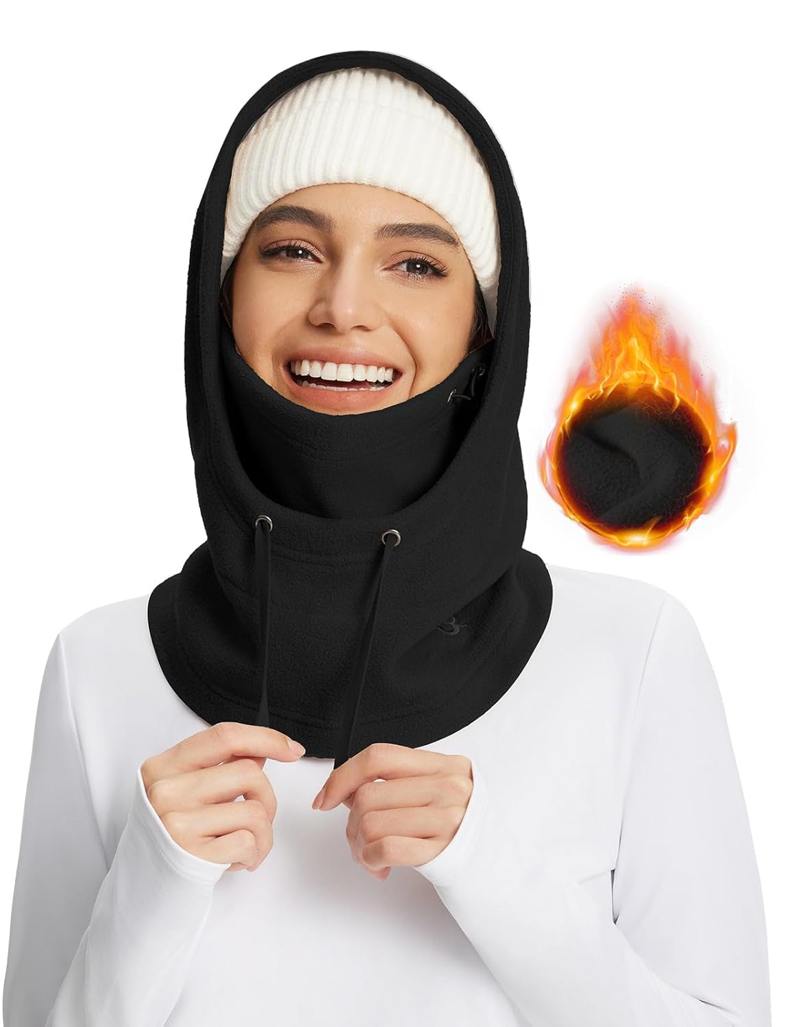 baleaf Fleece Balaclava Face Mask Thermal Ski Mask for Women Winter Hats Face Cover Hood Cold Weather Gear