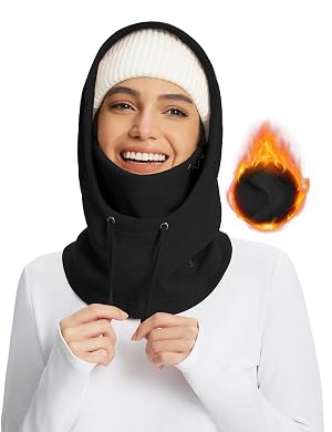 baleaf Fleece Balaclava Face Mask Thermal Ski Mask for Women Winter Hats Face Cover Hood Cold Weather Gear