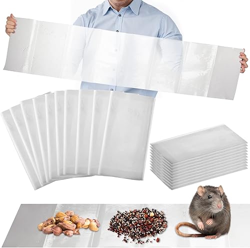 Qualirey 20 trampas adhesivas ultra grandes de pegamento para ratones de 47 pulgadas, trampas adhesivas para ratas, cucarachas, roedores, tapetes