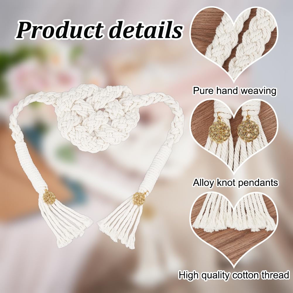 Corde De Lasso De Mariage Rustique – Coton, Motif Celtique, 200cm, Accessoire Cérémonie Et Photo
