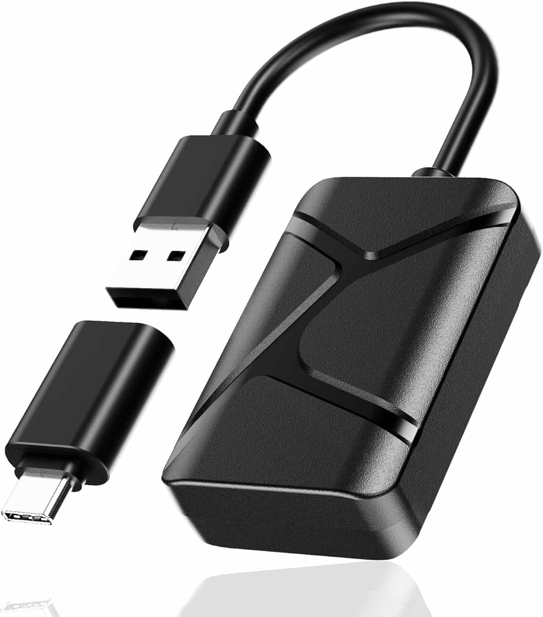 Upgraded Faster Wireless Carplay Adapter- Seamless Car Play Adapter Compatible with Apple iPhone 10+ Android 11+, Easy Use 2 in 1 Dongle Connection for Android Auto Converting Wired to Wireless