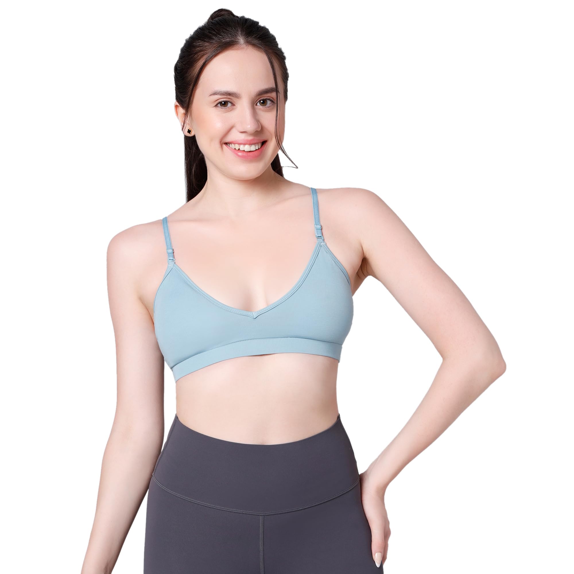 sillysally Padded Bra for Girls & Womens | Breathable Regular Bra with Stretchable Cotton Fabric | Removable Pads Wire Free Bralette for Girls & Women-picture-26