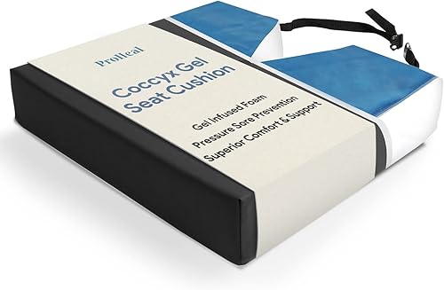 Cojín de asiento de silla de ruedas de coxis de gel, alivio de la presión y el dolor, espuma resistente con infusión de gel de alta densidad con