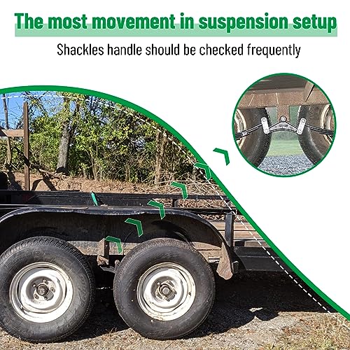 Image of 1 Pack Trailer Shackles Kit, 2-1 /4 inch Trailer Shackle Straps (225) | Used On Dual-Axle Systems, Tandem Axle Trailer Kit for Double Eye Spring (3,500 lbs-7,200 lbs Axles)