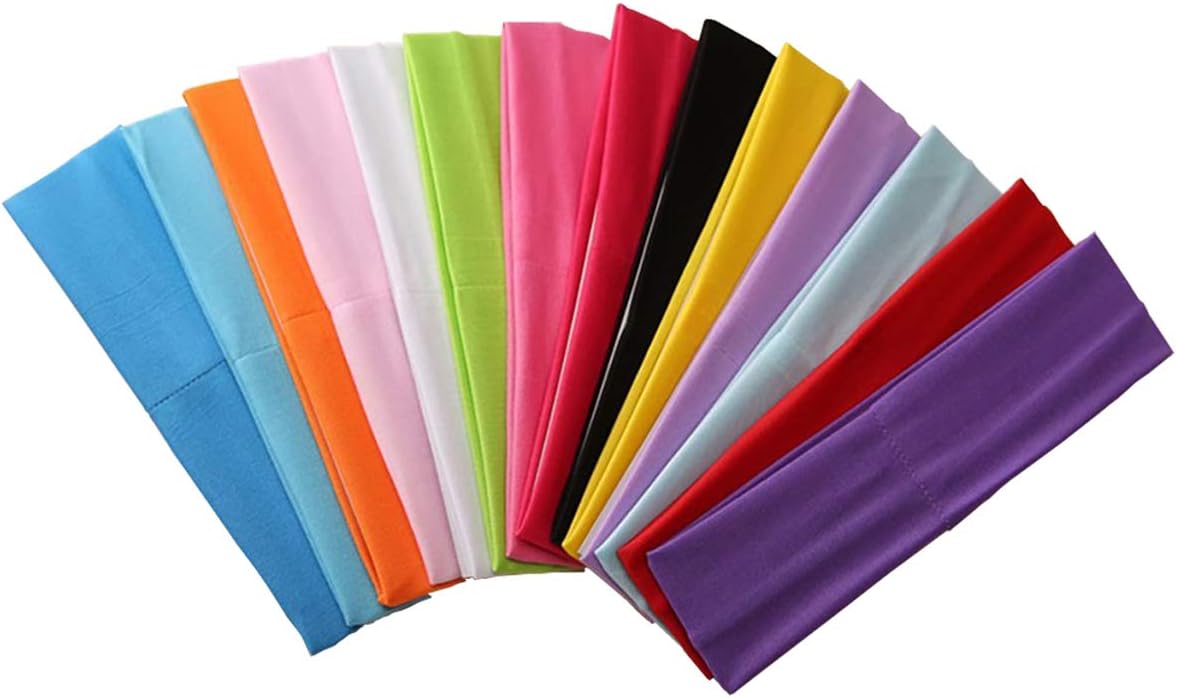 Zapire 14pcs Mixed Colors Yoga Sports Headbands for Women Soft