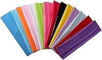 Zapire 14-Pack Mixed Color Women's Yoga Sports Headbands - Soft Elastic Stretch Athletic Bands for Girls
