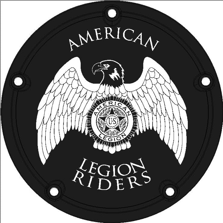 American Legion Riders - Black Gloss TC Derby Cover, 7.250 inches in diameter