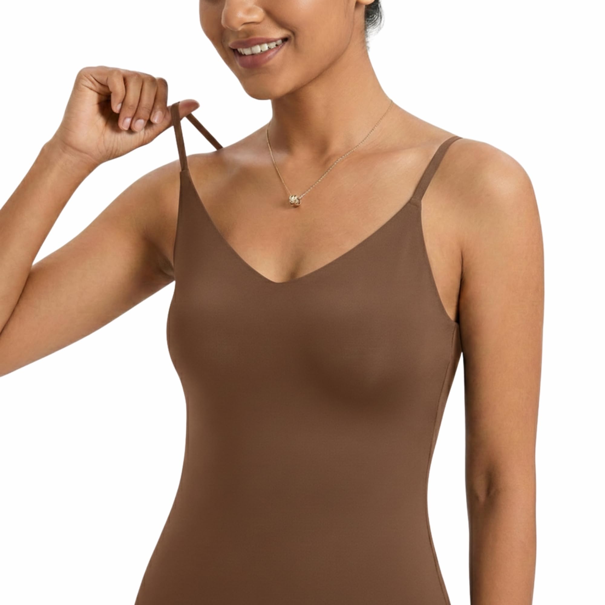 underflex Women Vest Camisole with Built-in Bra – Seamless Stretch Tank Top for Women Adjustable Strap Innerwear Slim Fit Camisole Top for Layering Soft Breathable Sleeveless Innerwear-picture-11